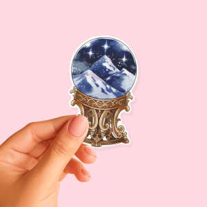 Globe montagne enneigé