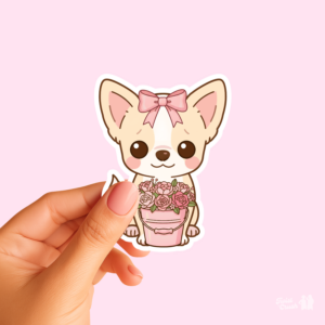 Chihuahua et fleurs