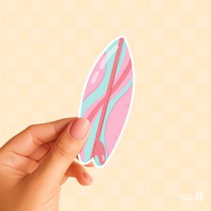 Pink girlie surfboard