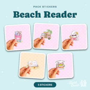 Pack de 5 stickers Beach Reader