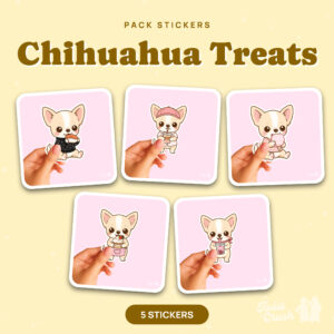 Pack de 5 stickers Chihuahua Treats