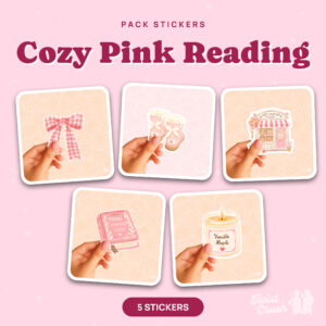 Pack de 5 stickers Cozy Pink Reading