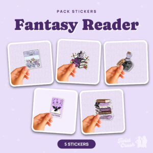 Pack de 5 stickers Fantasy Reader