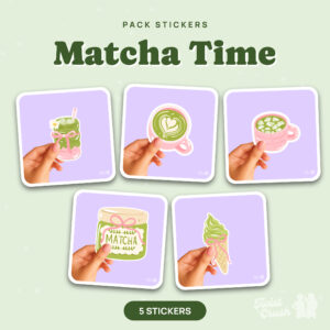 Pack de 5 stickers Matcha Time
