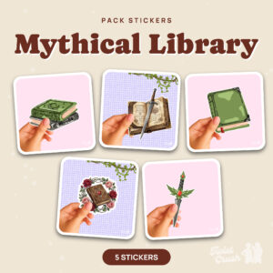 Pack de 5 stickers Mythical Library