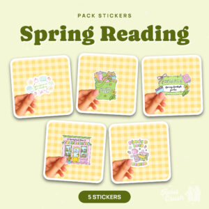 Pack de 5 stickers Spring Reading